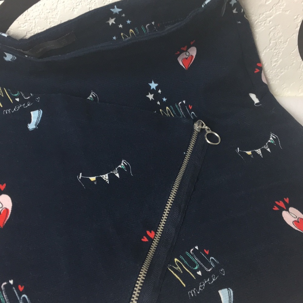 Zara Trafaluc Asymmetrical Mini Valentine’s Skirt Blue/Small - Picture 11 of 12